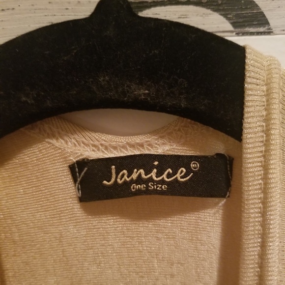 Janice Cream-Colored Shrug Poncho Cardigan Sweater - Picture 3 of 4